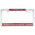 Full Color Signature Dome License Plate Frames - White Vinyl Material